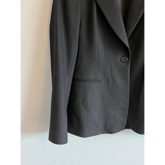 Theory Wool Etiennette Blazer Jacket One Button Black Size 4‎ - Picture 2 of 12